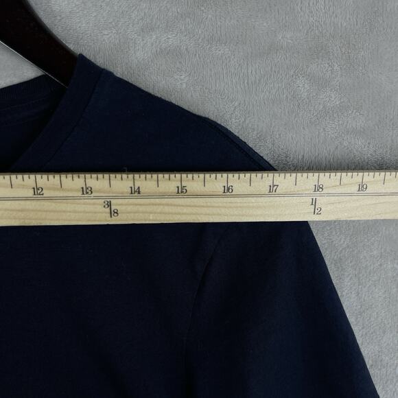 Burberry London England T Shirt Nova Check Blue Silk Pocket Size Small - Picture 8 of 9